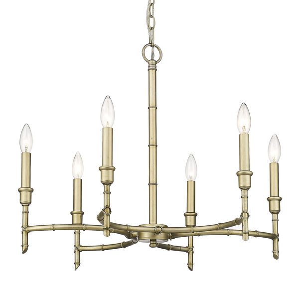 Cambay White Gold Six-Light Chandelier, image 1